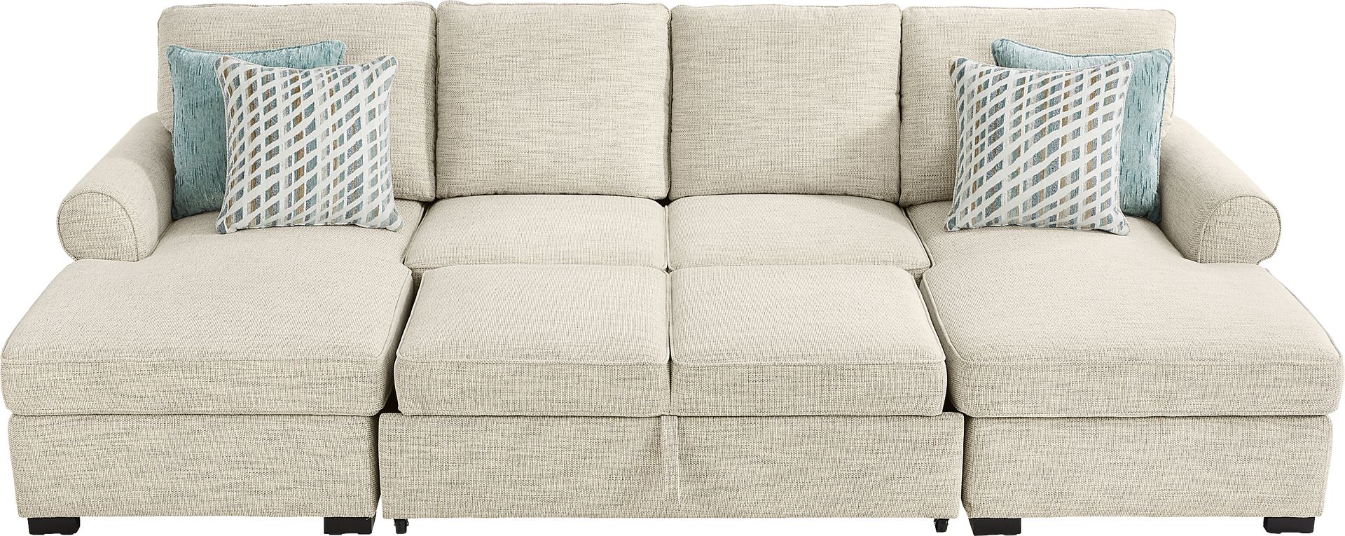Rivera Cream 3 Pc Sleeper Sectional - Image 3