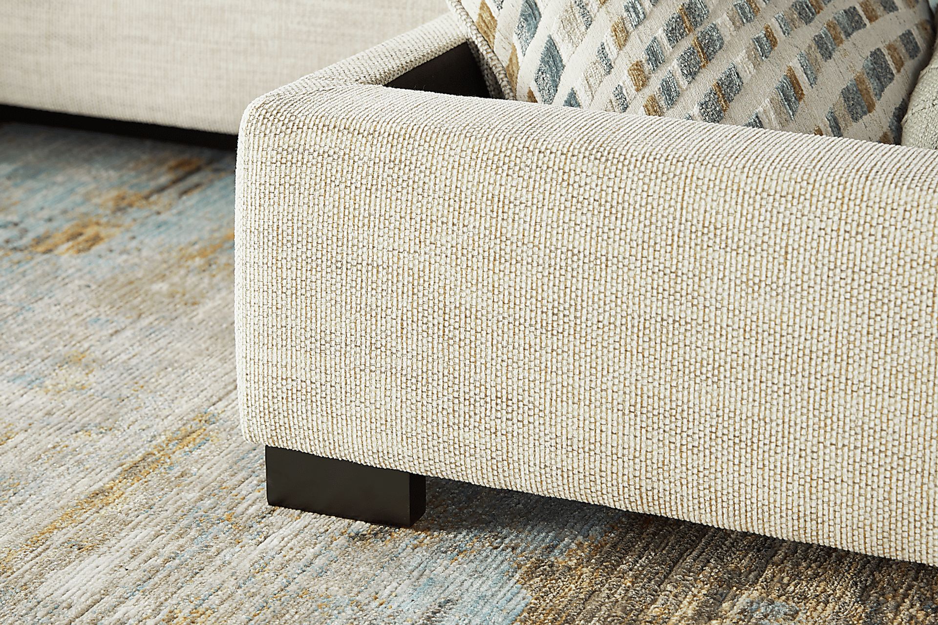 Rivera Cream 3 Pc Sleeper Sectional - Image 4