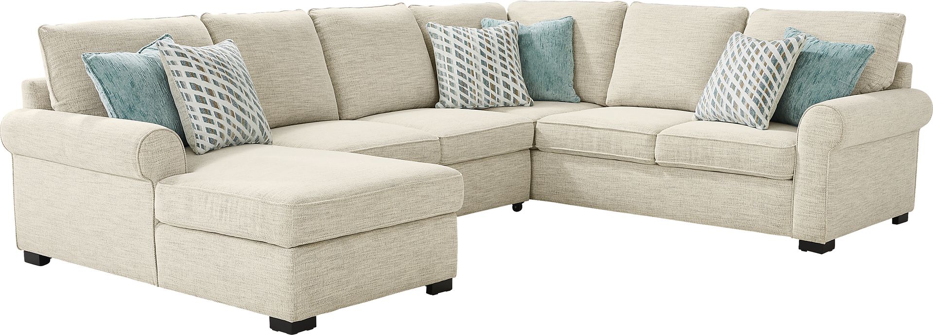 Rivera Cream 3 Pc Sleeper Sectional - Image 1