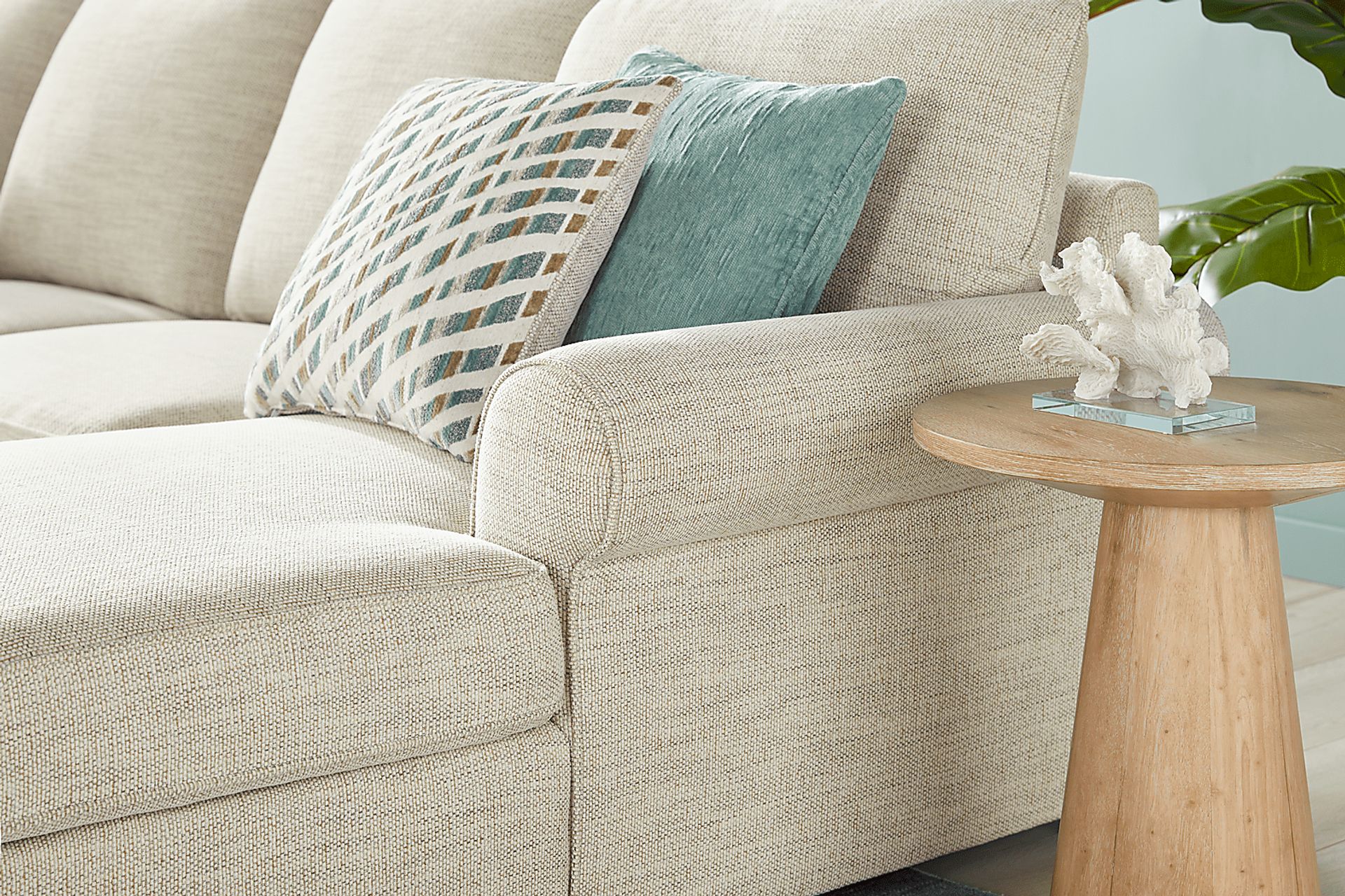 Rivera Cream 3 Pc Sleeper Sectional - Image 7