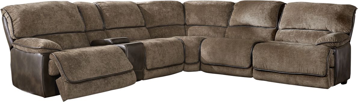 Riverbrook Coffee 6 Pc Power Reclining Sectional