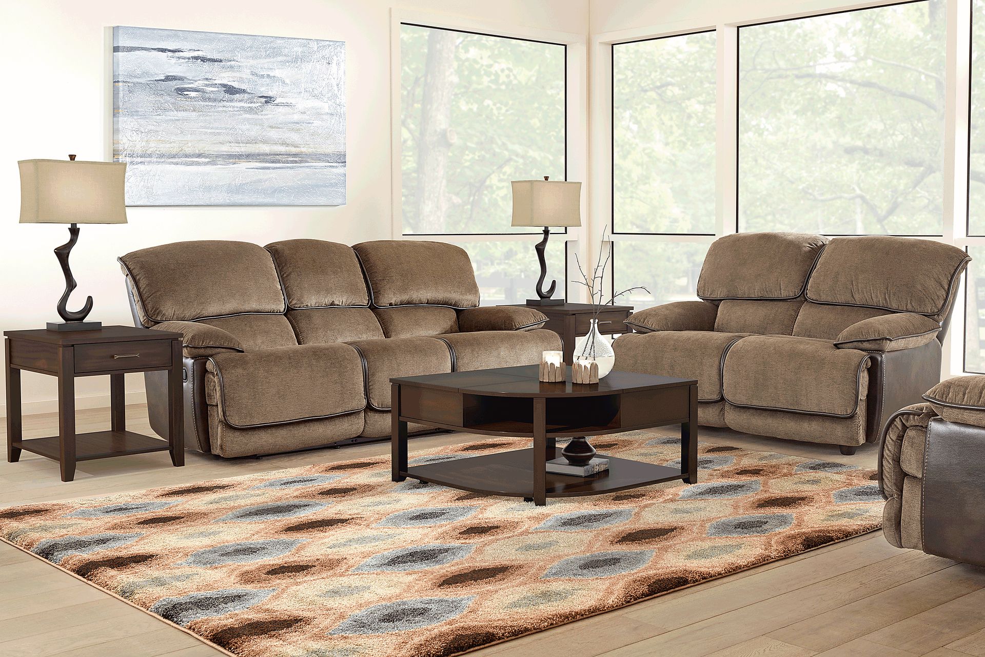 Riverbrook Coffee 8 Pc Living Room with Reclining Sofa - Image 1