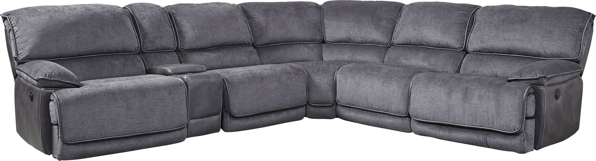 Riverbrook Gray 6 Pc Power Reclining Sectional - Image 1