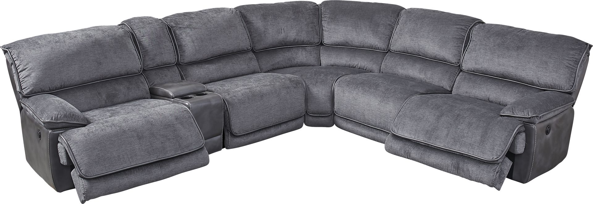 Riverbrook Gray 6 Pc Reclining Sectional - Image 3