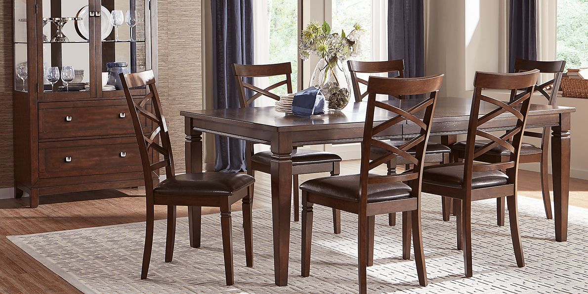 Riverdale Cherry 5 Pc Rectangle Dining Room with XBack Chairs Rooms