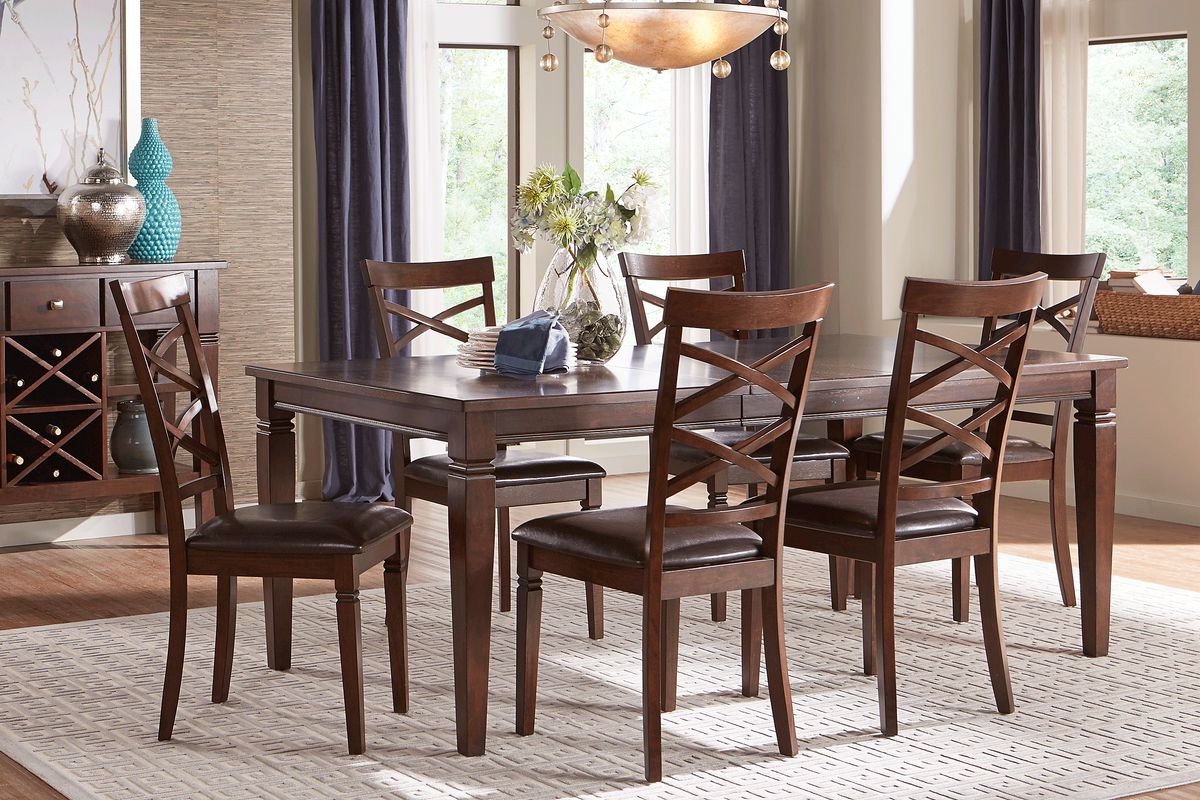 Riverdale 5 Pc Dark Cherry Wood Dining Room Set With Dining Table, X