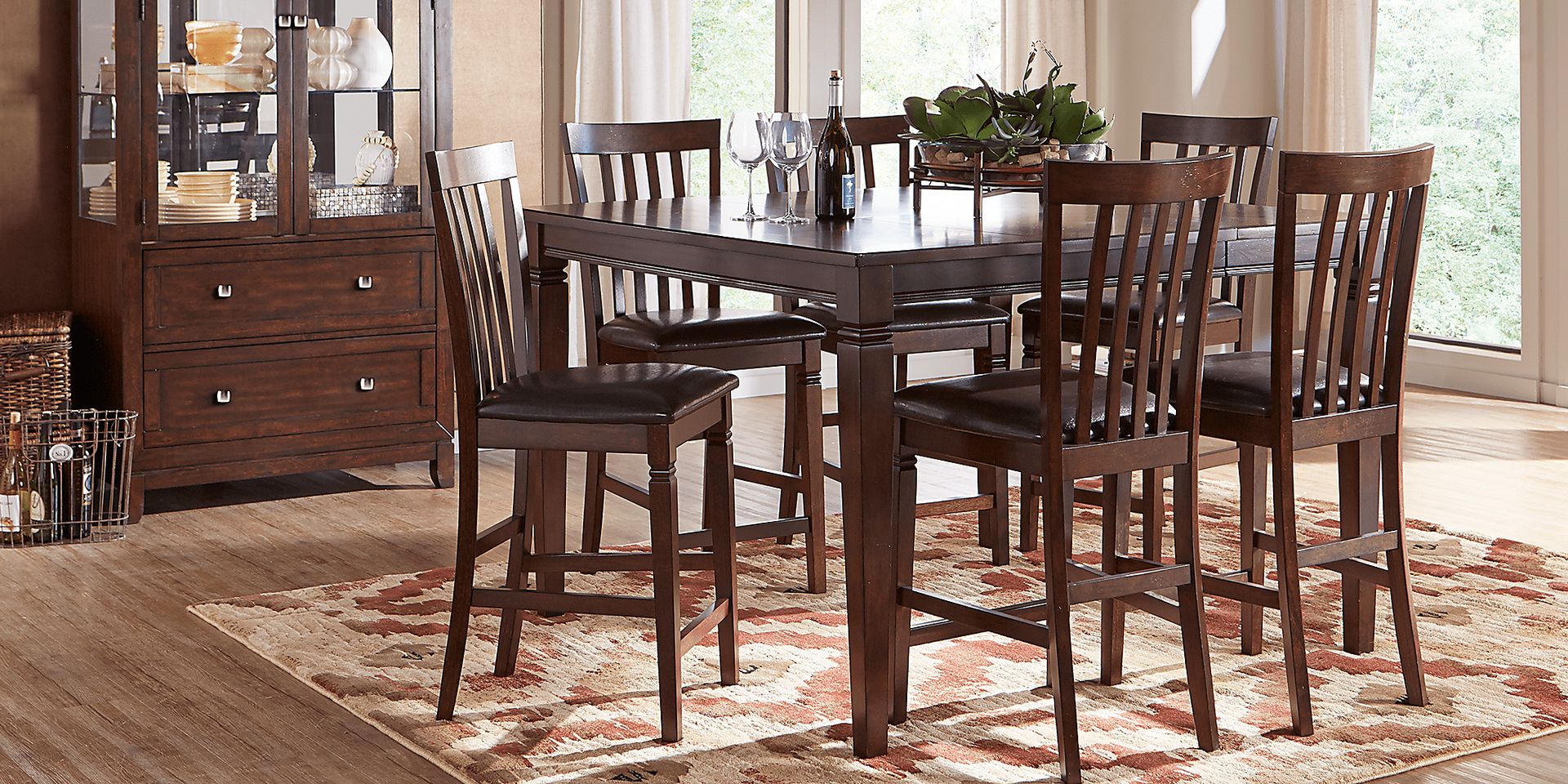 Riverdale Cherry Slat Back Counter Height Stool - Image 3
