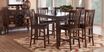 Riverdale Cherry 5 Pc Square Counter Height Dining Room with Slat Back Stools