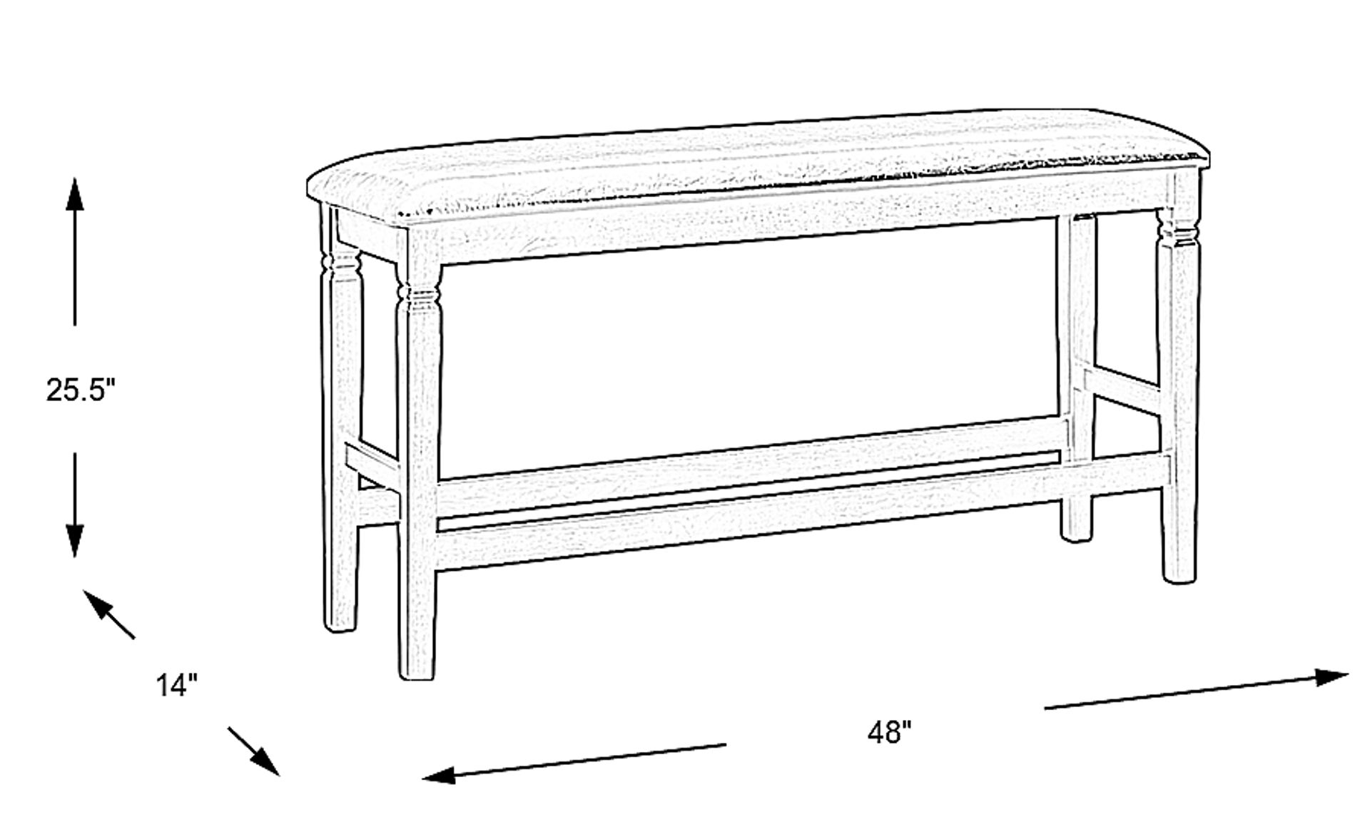 Dimension Image. Please refer to the Dimension Tab on this page for dimension details.
