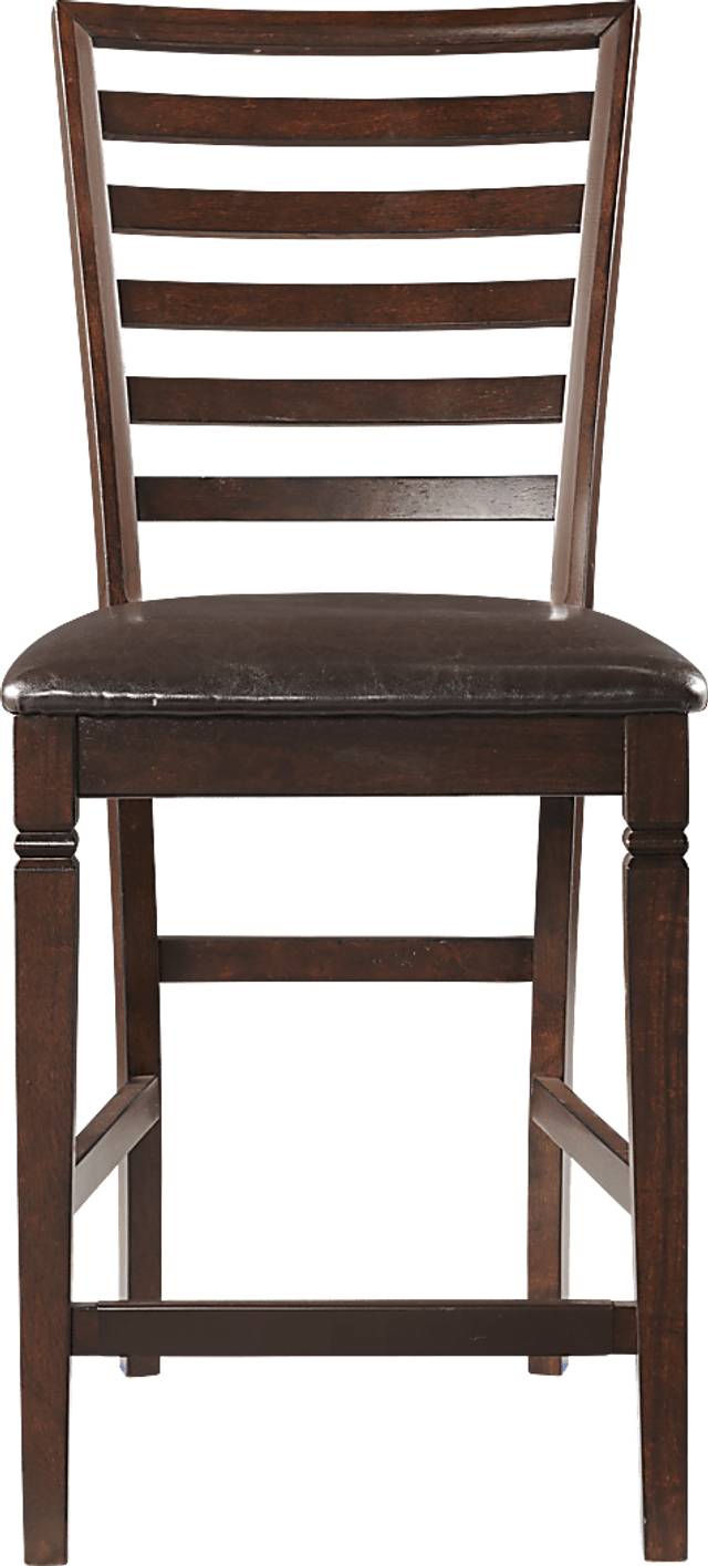 Riverdale Cherry 5 Pc Square Counter Height Dining Room with Ladder Back Stools - Thumbnail - Image 5