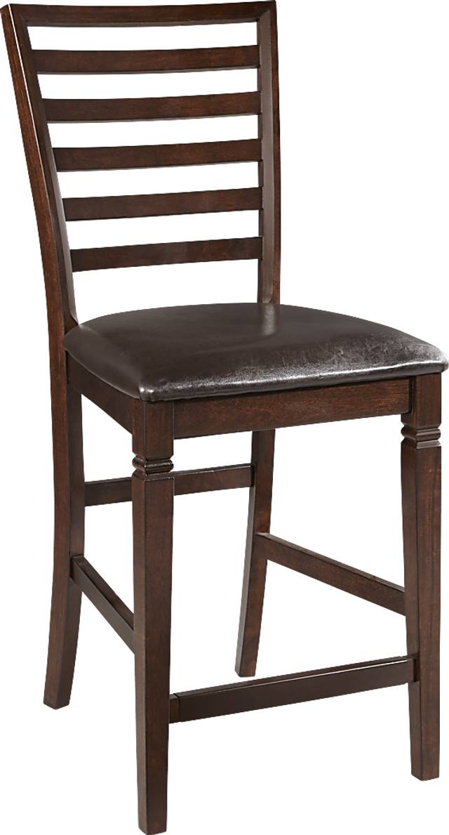 Riverdale Cherry 5 Pc Square Counter Height Dining Room with Ladder Back Stools - Thumbnail - Image 4