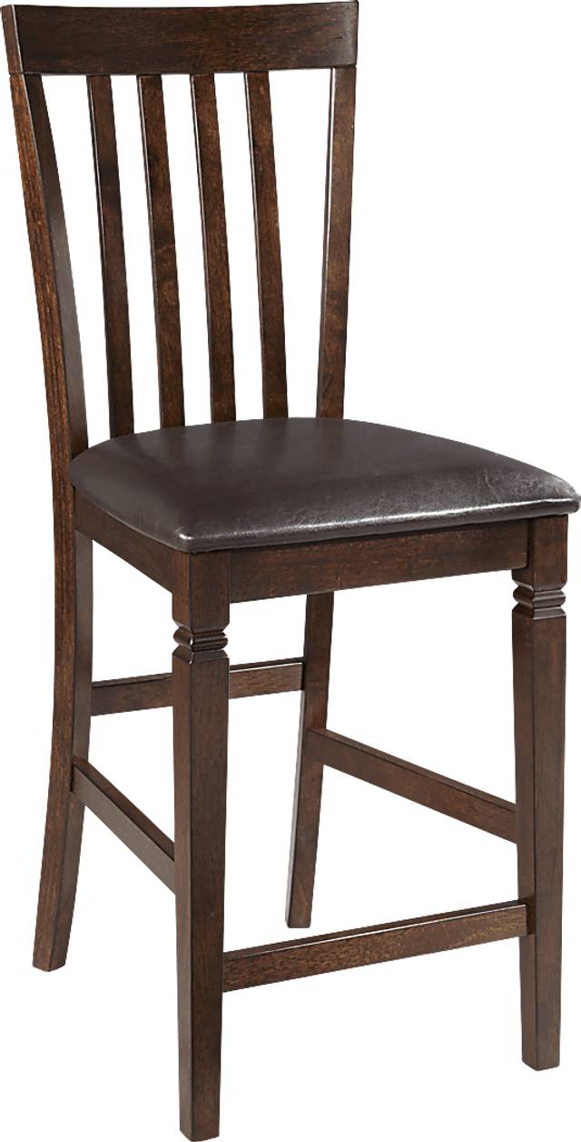 Riverdale Cherry 5 Pc Square Counter Height Dining Room with Slat Back Stools - Thumbnail - Image 4