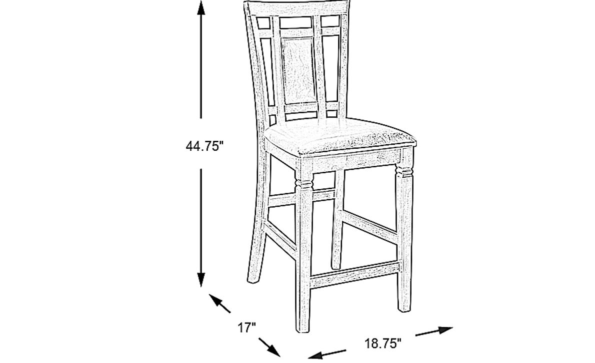 Riverdale Cherry Upholstered Back Counter Height Stool