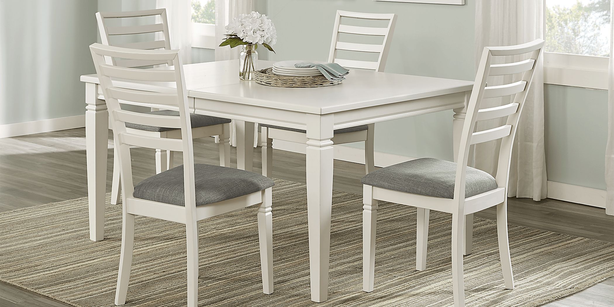 Tria white 5 discount pc rectangle dining room