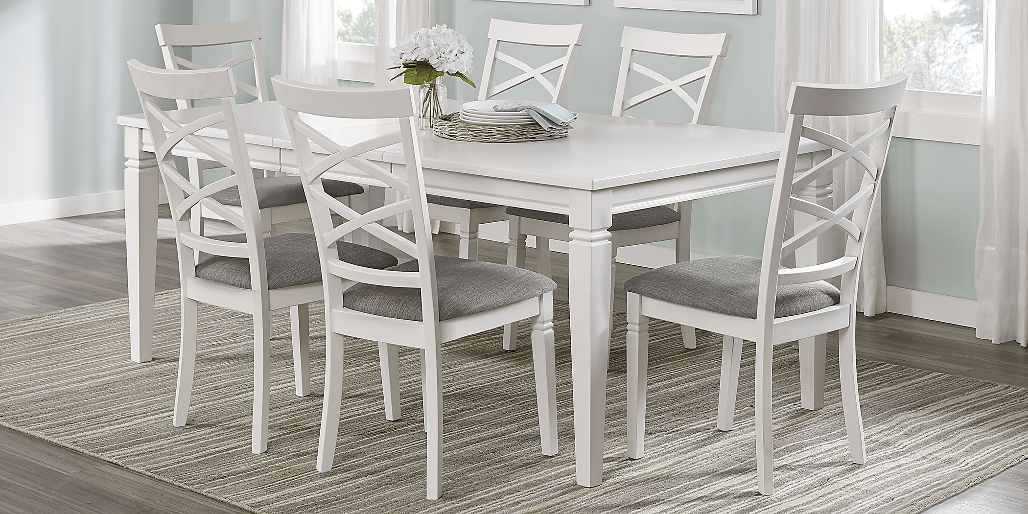 Riverdale White 5 Pc Rectangle Dining Room with XBack Chairs Rooms To Go
