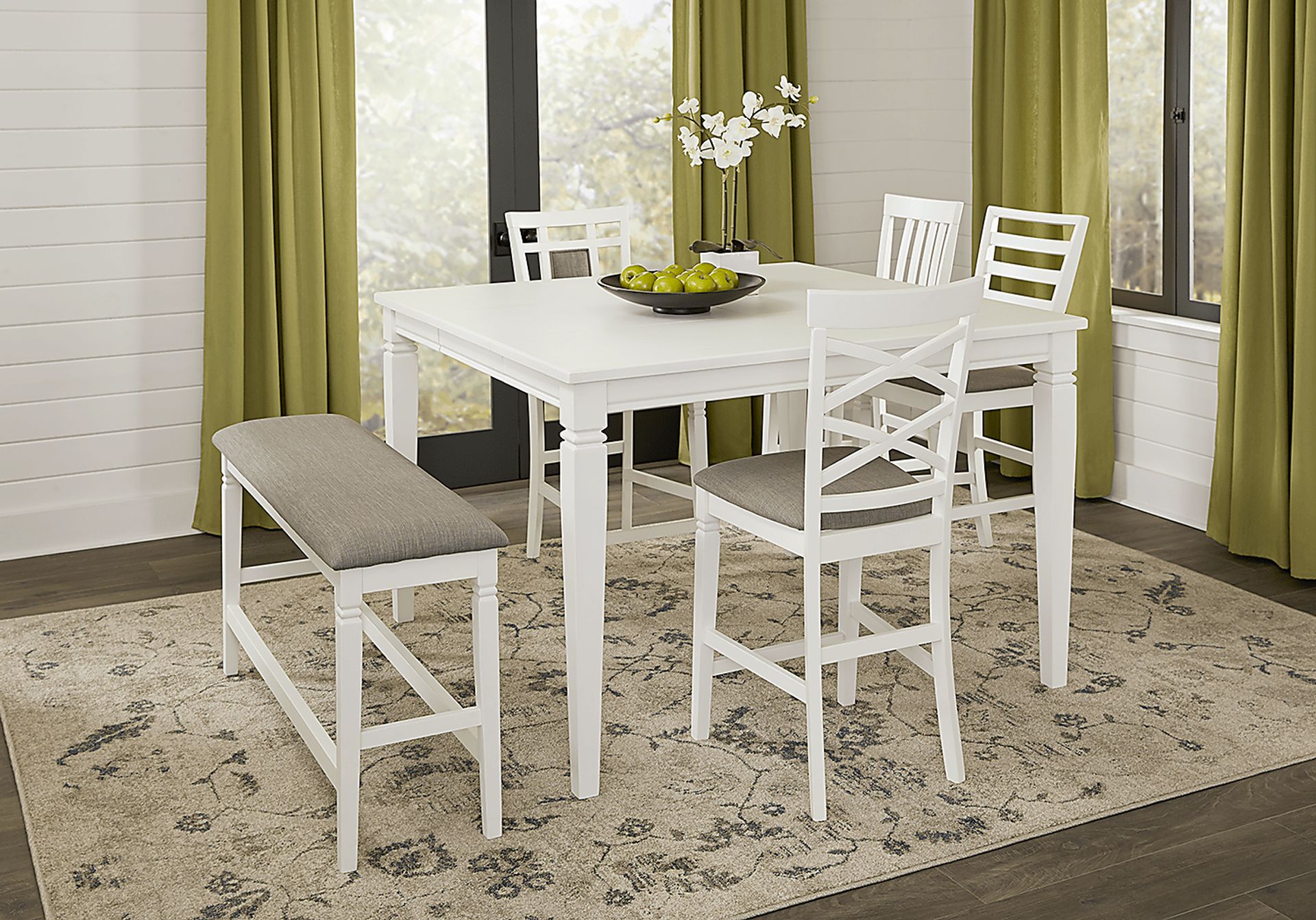 Riverdale White Colors,White Counter Height Bench Rooms to Go