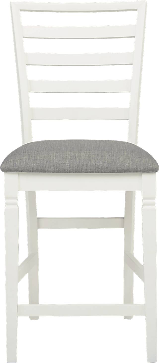 Riverdale White 5 Pc Square Counter Height Dining Room with Ladder Back Stools - Thumbnail - Image 6