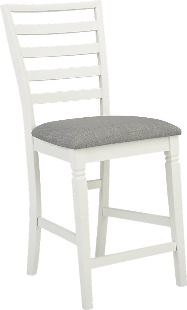 Riverdale White 5 Pc Square Counter Height Dining Room with Ladder Back Stools - Thumbnail - Image 5