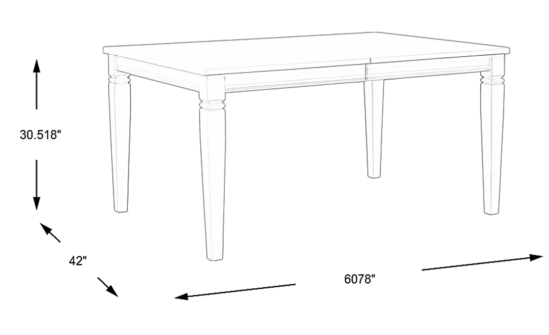 Riverdale White Rectangle Dining Table