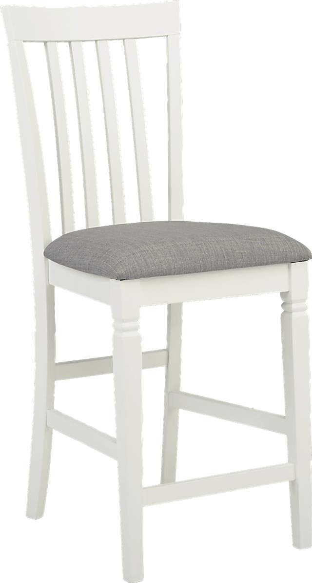 Riverdale White Slat Back Counter Height Stool - Thumbnail - Image 1