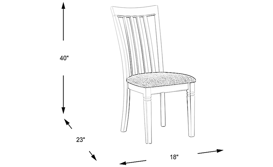 Riverdale White Slat Back Side Chair
