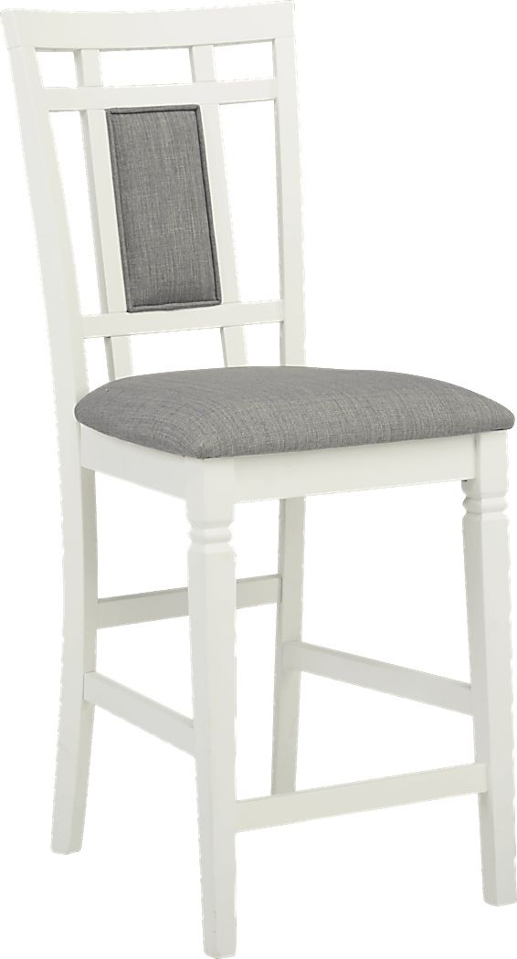 Riverdale White Colors White Upholstered Back Counter Height Stool