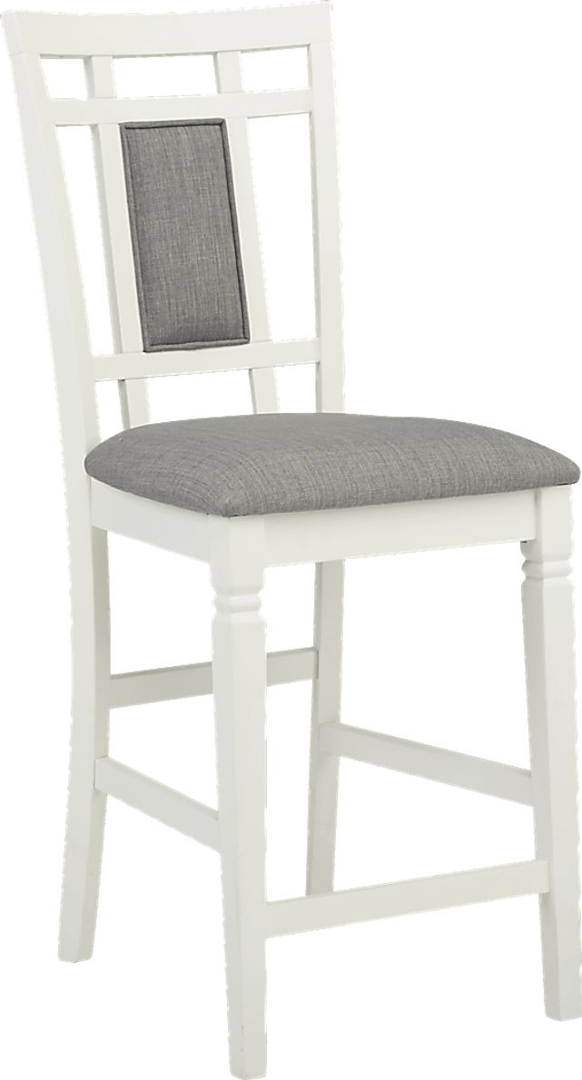 Riverdale White Colors,White Upholstered Back Counter Height Stool