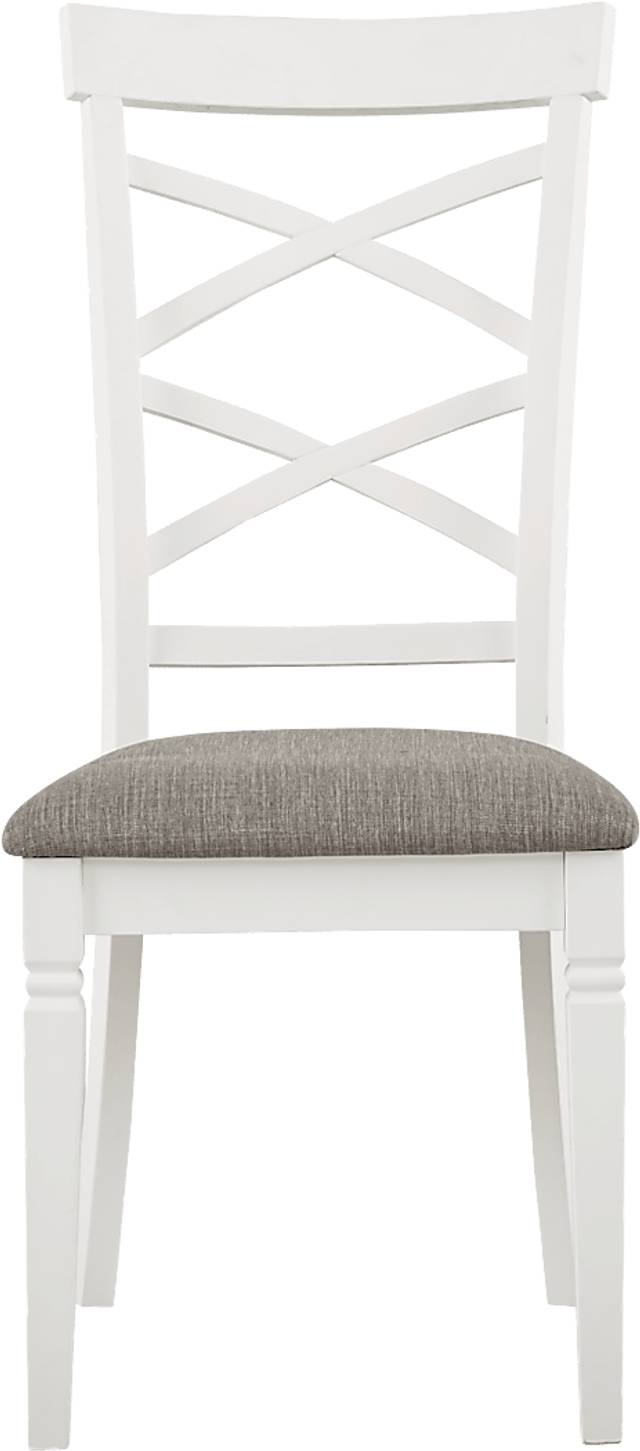 Riverdale White 5 Pc Round Dining Room with X-Back Chairs - Thumbnail - Image 5