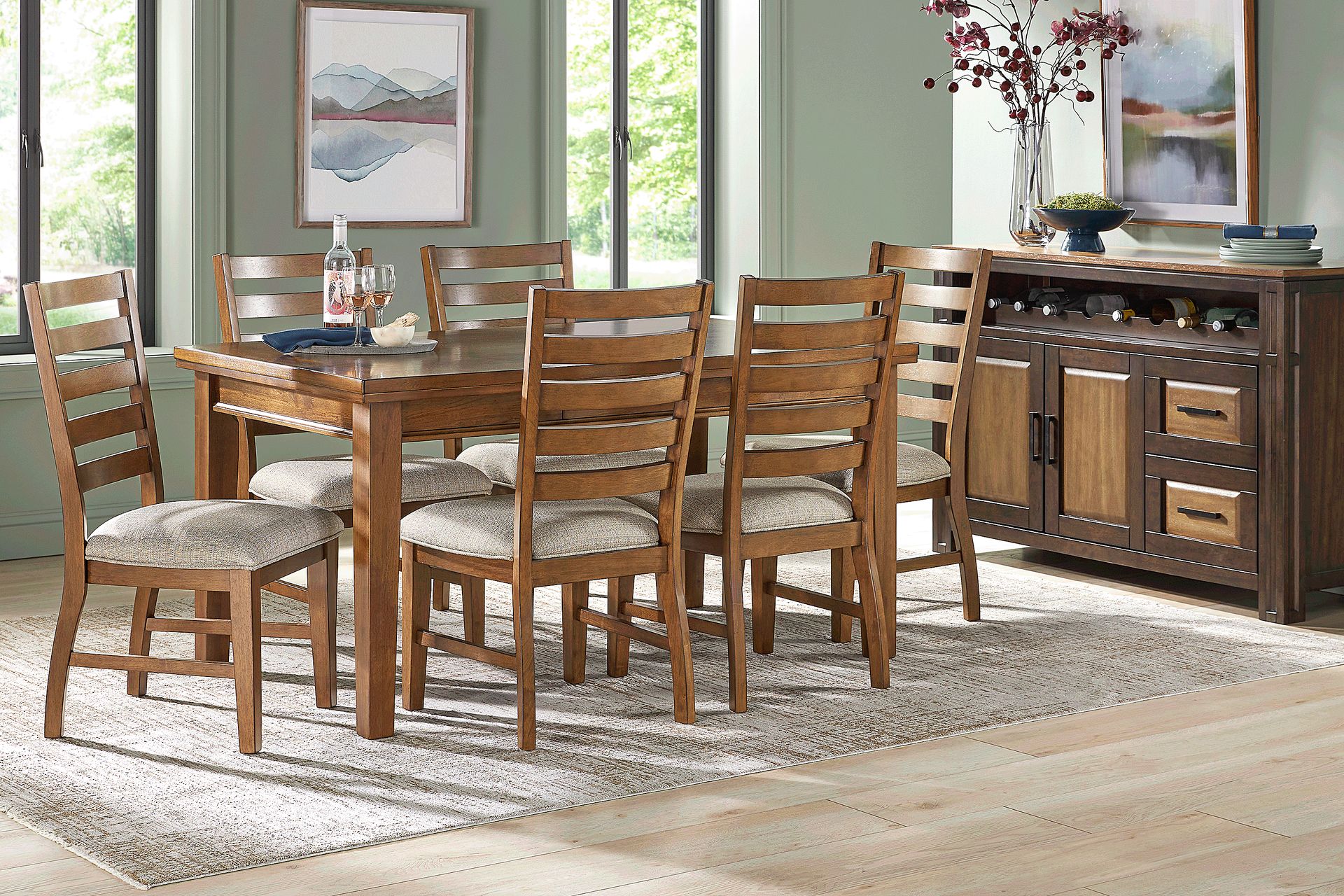 Riverview Brown Cherry 6 Pc Dining Room - Image 1