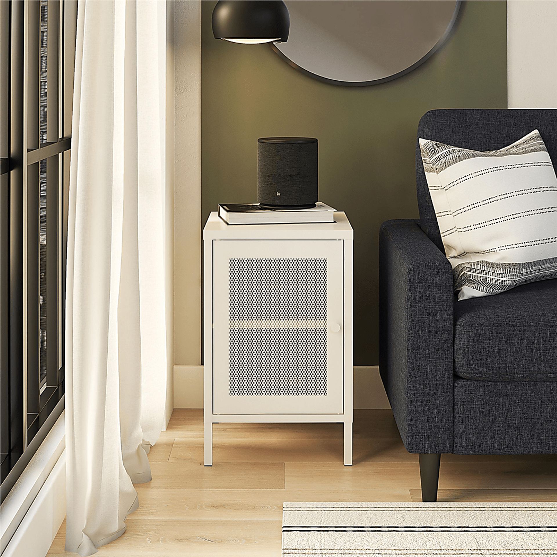 Roaris White Storage End Table - Image 2