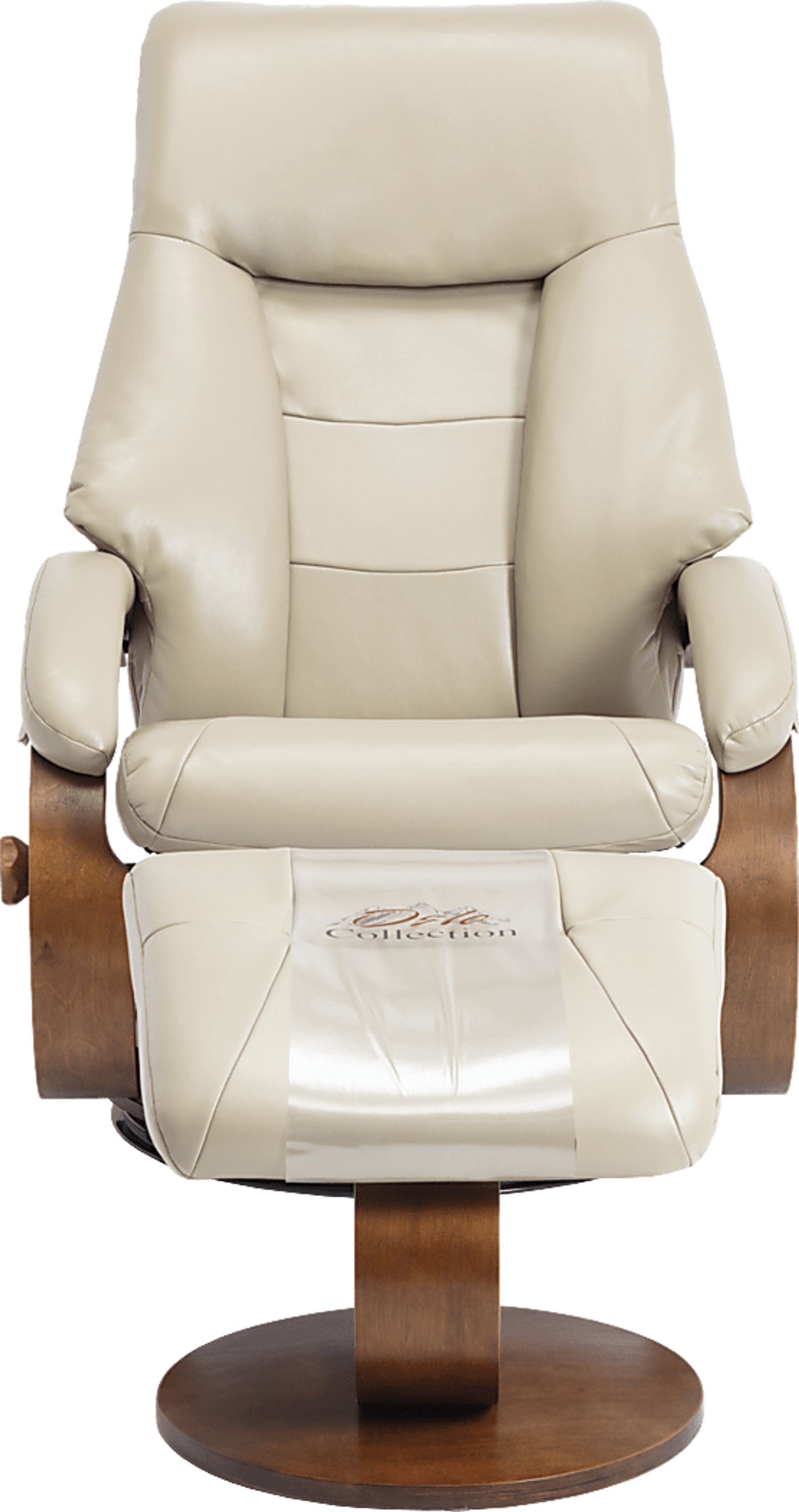 Roband Beige Recliner and Ottoman - Image 4