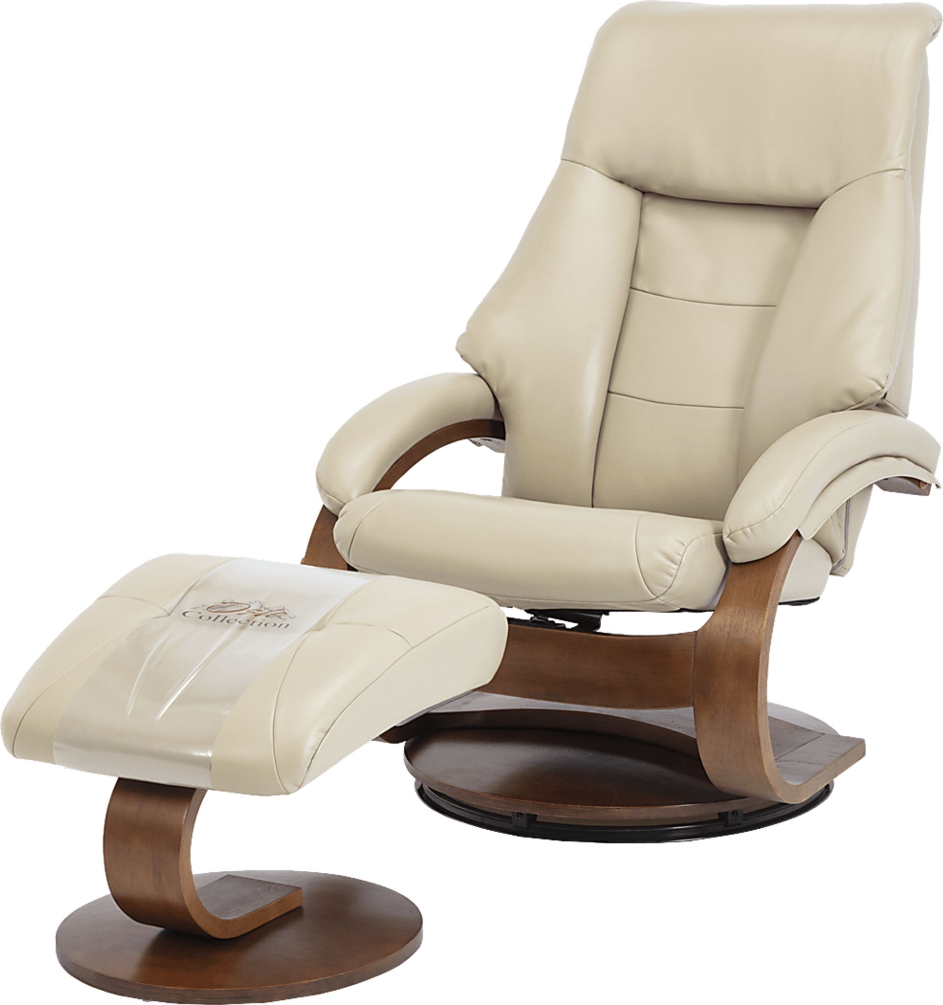 Roband Beige Recliner and Ottoman - Image 5
