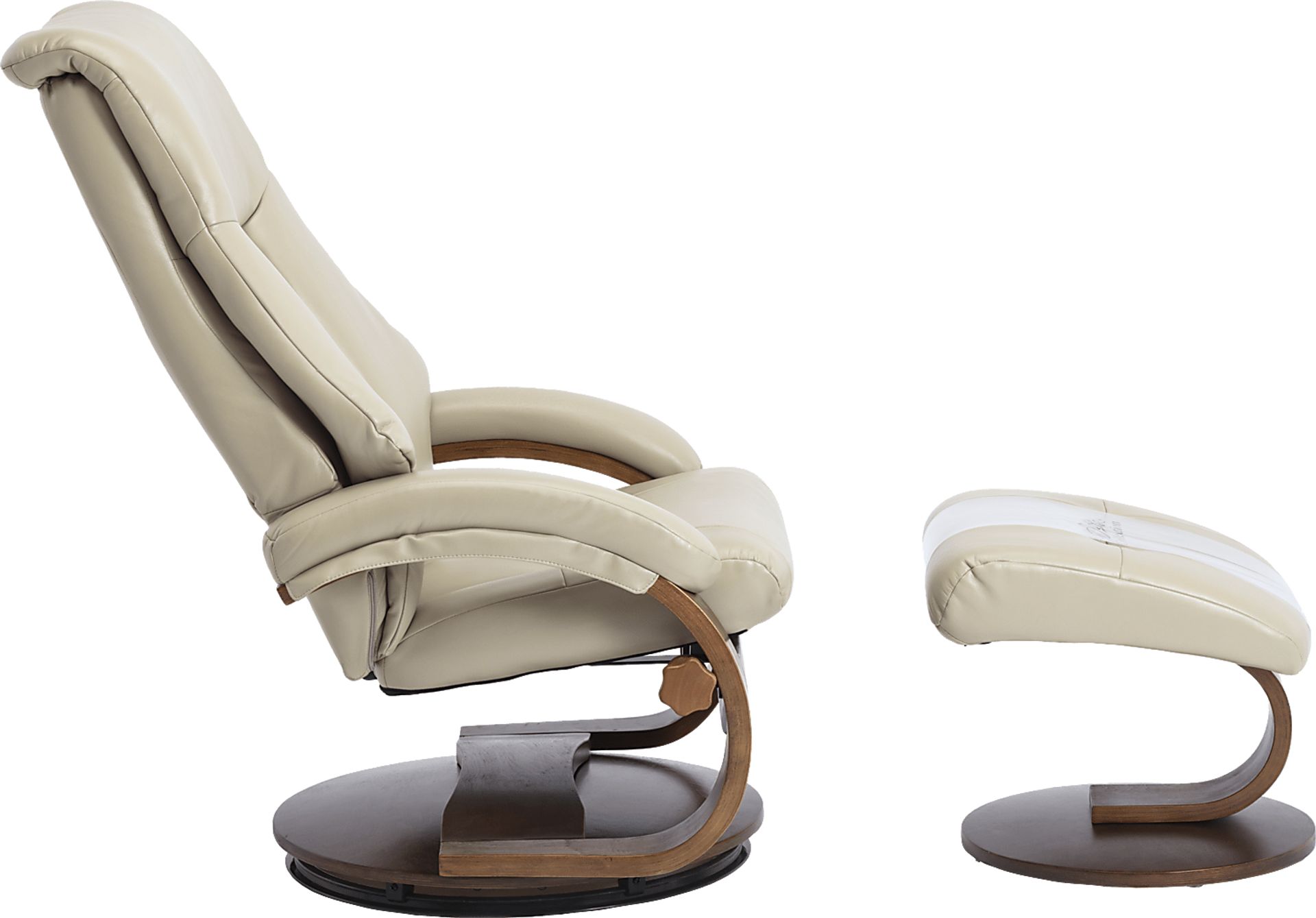 Roband Beige Recliner and Ottoman - Image 7
