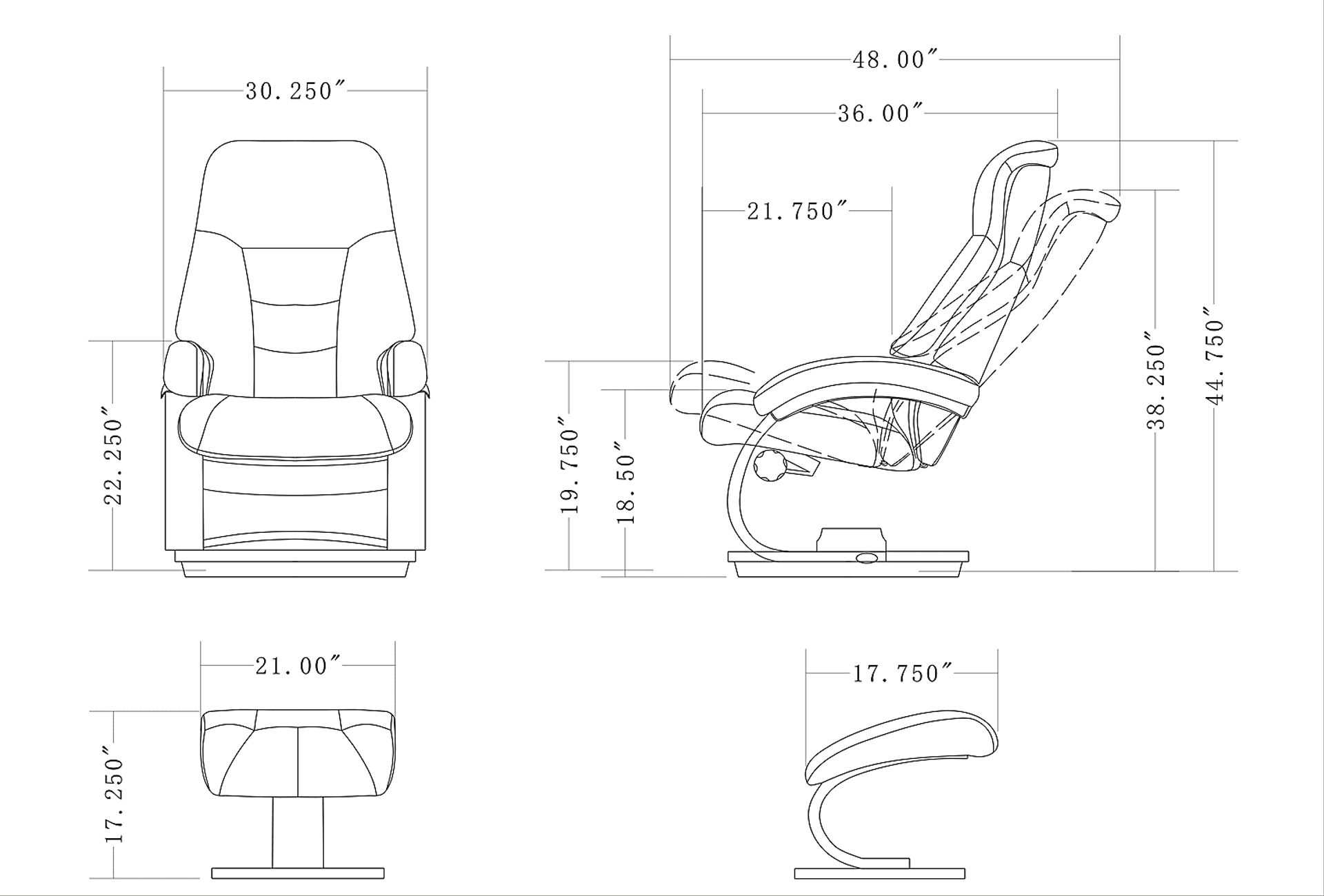 Roband Beige Recliner and Ottoman - Image 8