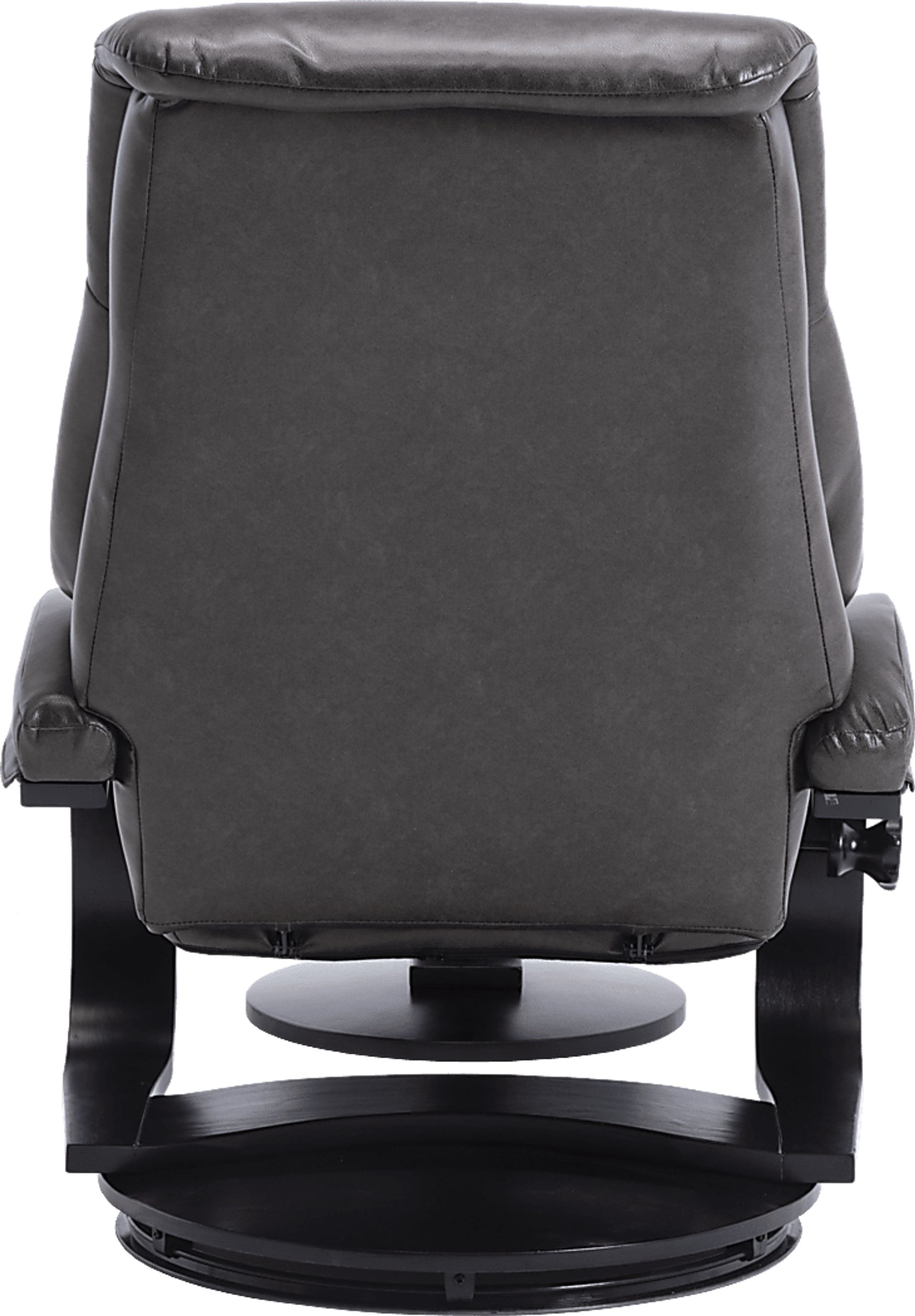 Roband Black Recliner and Ottoman - Image 6