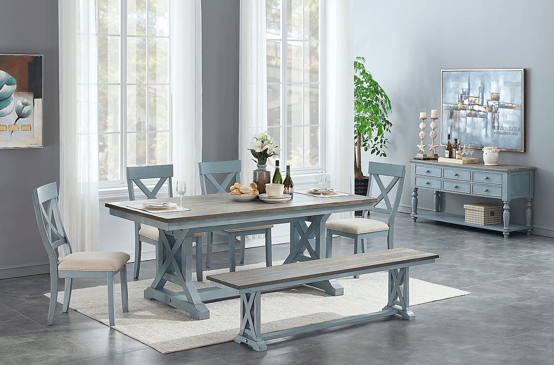 Robinette Blue Dining Table - Image 4