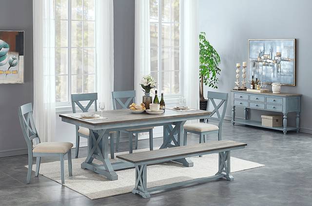 Robinette Blue Dining Table - Thumbnail - Image 4