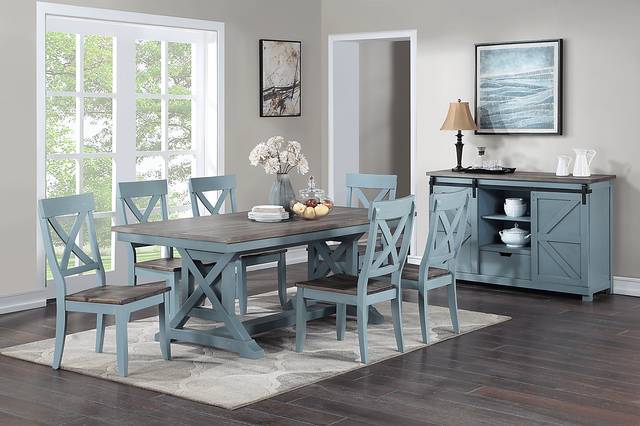 Robinette Blue Dining Table - Thumbnail - Image 6