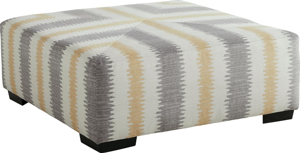 Robson Street Charcoal Black,Gray Woven Ottoman Rooms To Go