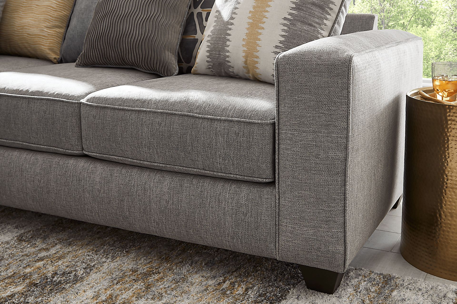 Robson Street Dark Gray 5 Pc Gel Foam Sleeper Sectional Living Room - Image 4