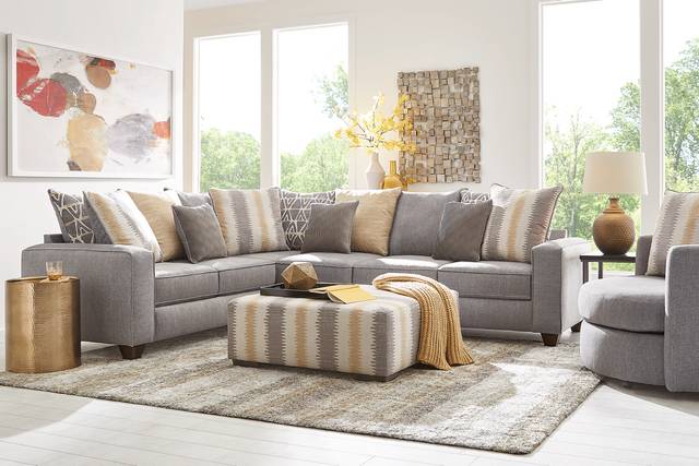 Robson Street Dark Gray 3 Pc Sectional Living Room - Thumbnail - Image 1