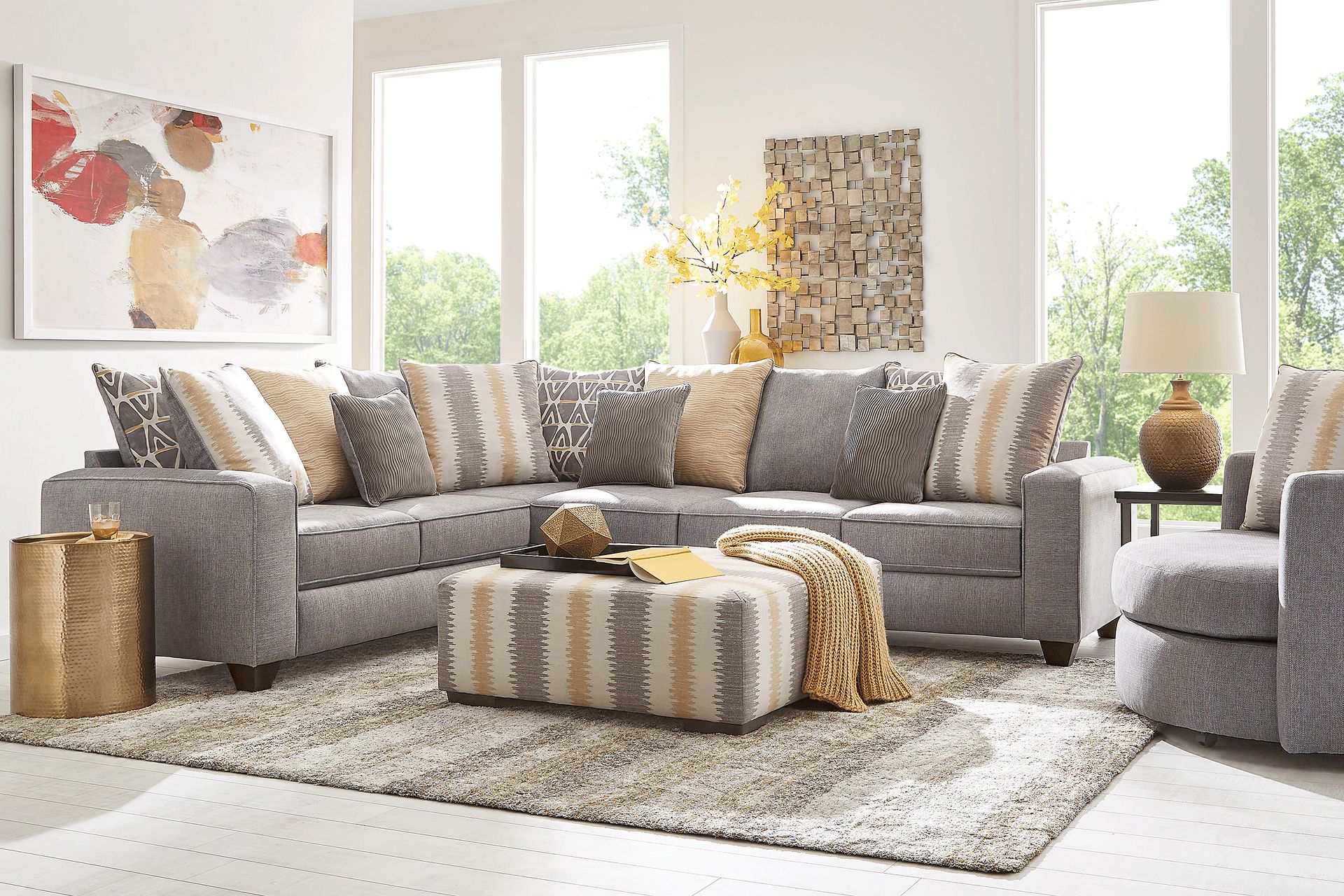 Robson Street Dark Gray 5 Pc Sectional Living Room - Image 1