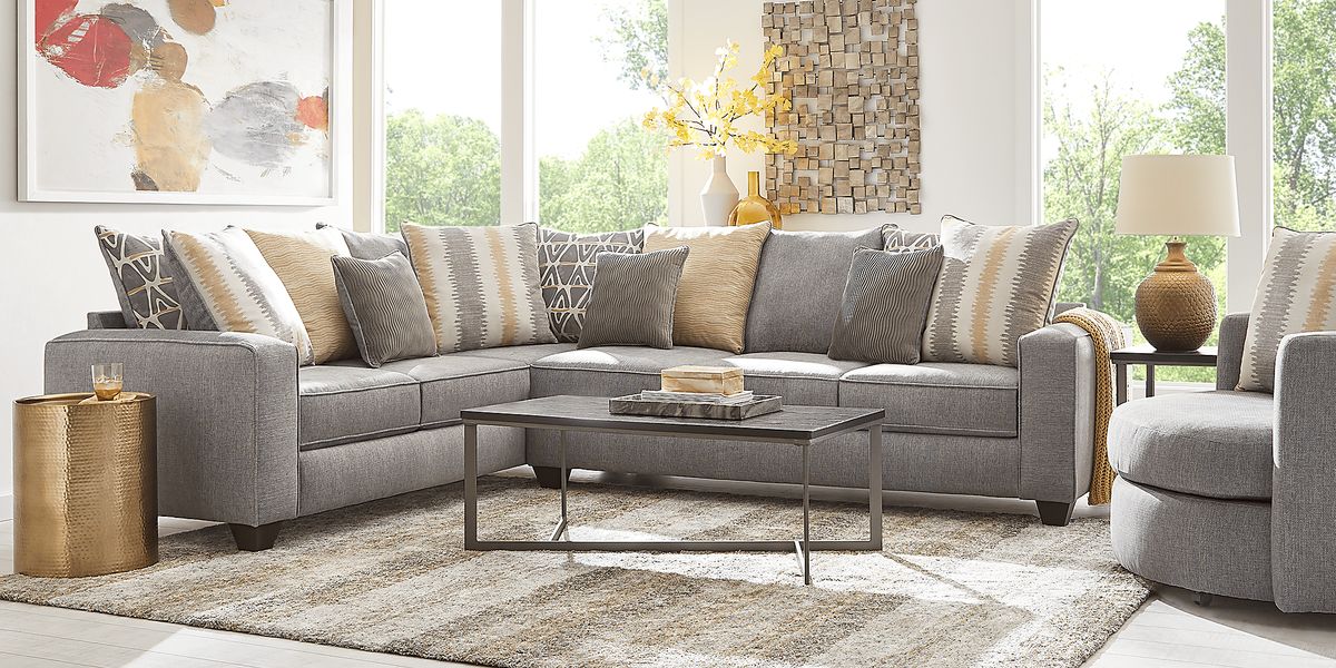Elegant Grey Sectional Living Room Rooms to Go for Modern Home Spaces