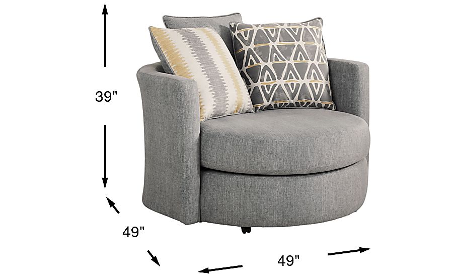 Robson Street Dark Gray Swivel Chair Rooms To Go