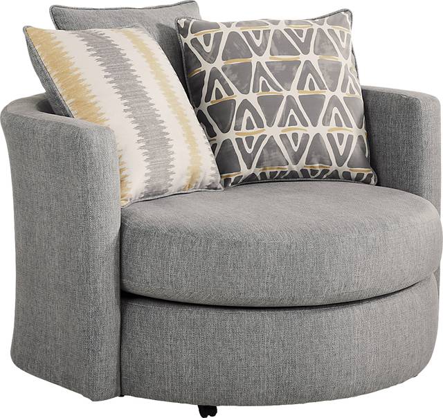 Robson Street Dark Gray Swivel Chair - Thumbnail - Image 1