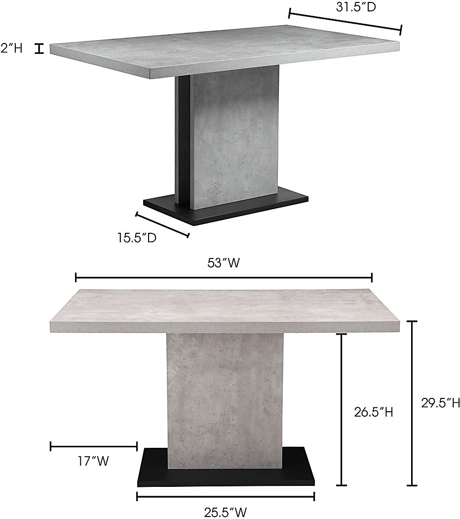 Rochdale Gray Dining Table - Thumbnail 3