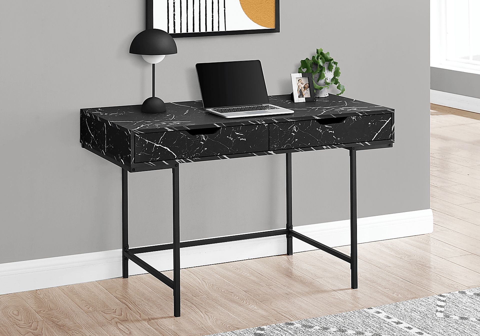 Rockmart Black Marble Desk - Image 2