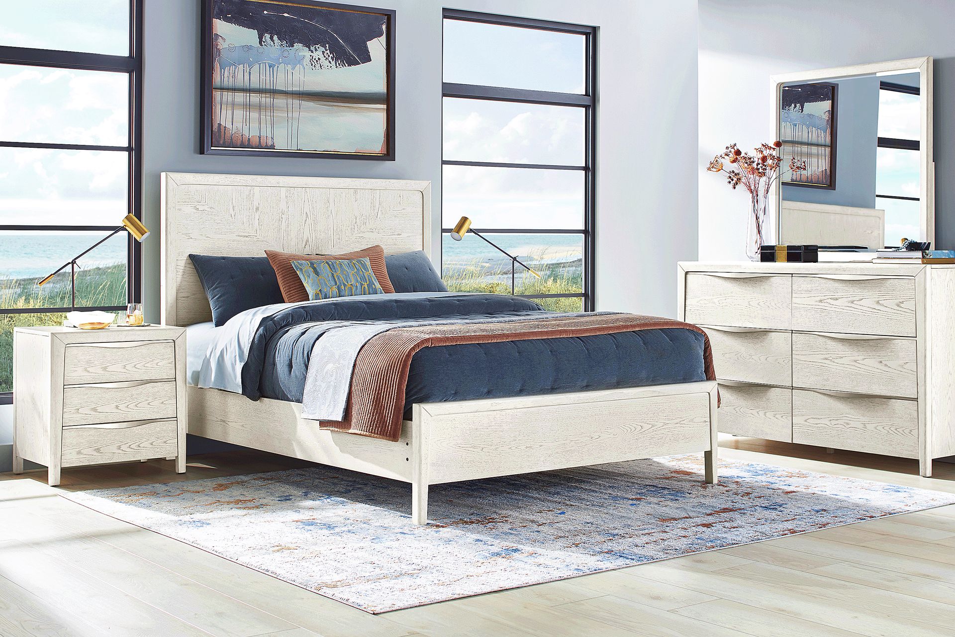 Rockport White 3 Pc Queen Panel Bed - Image 2