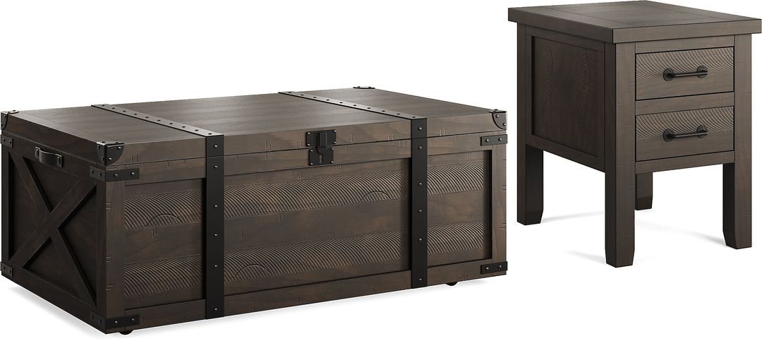 Rocky Creek Brown 2 Pc Table Set