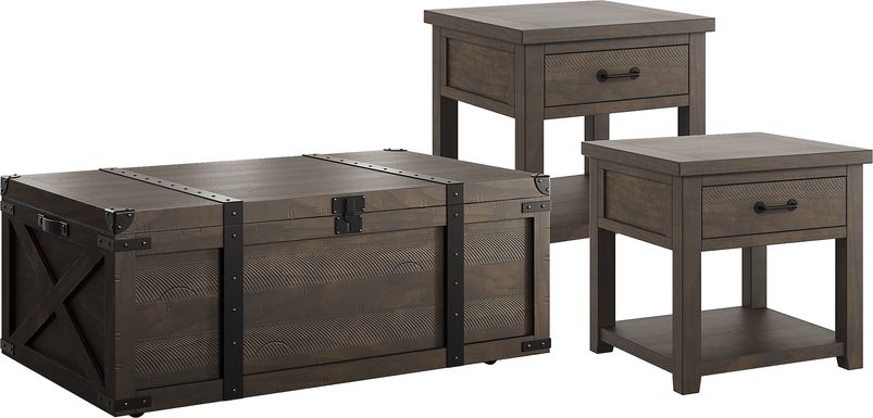 Rocky Creek Brown 3 Pc Table Set